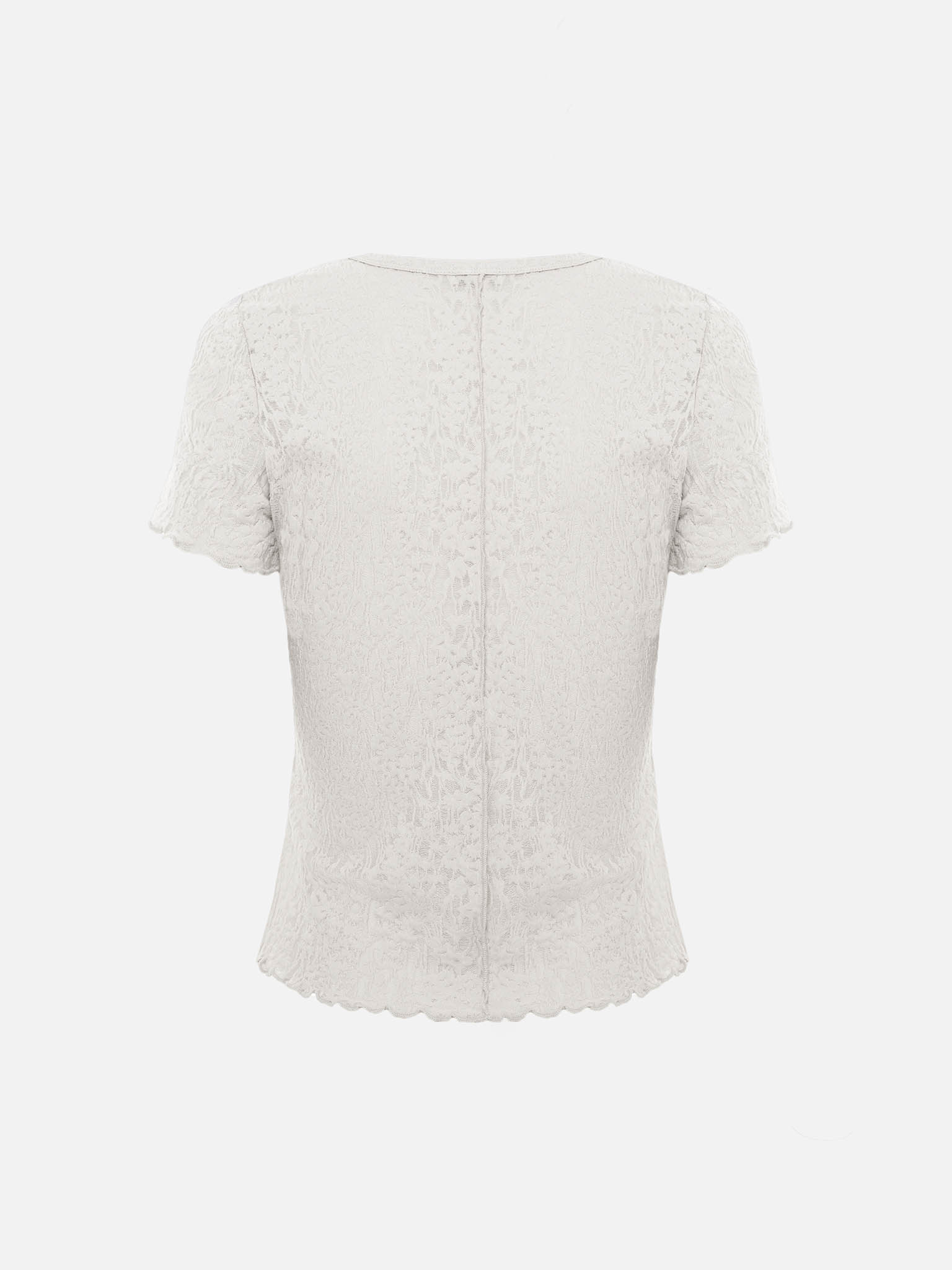 Openwork fabric T-shirt
