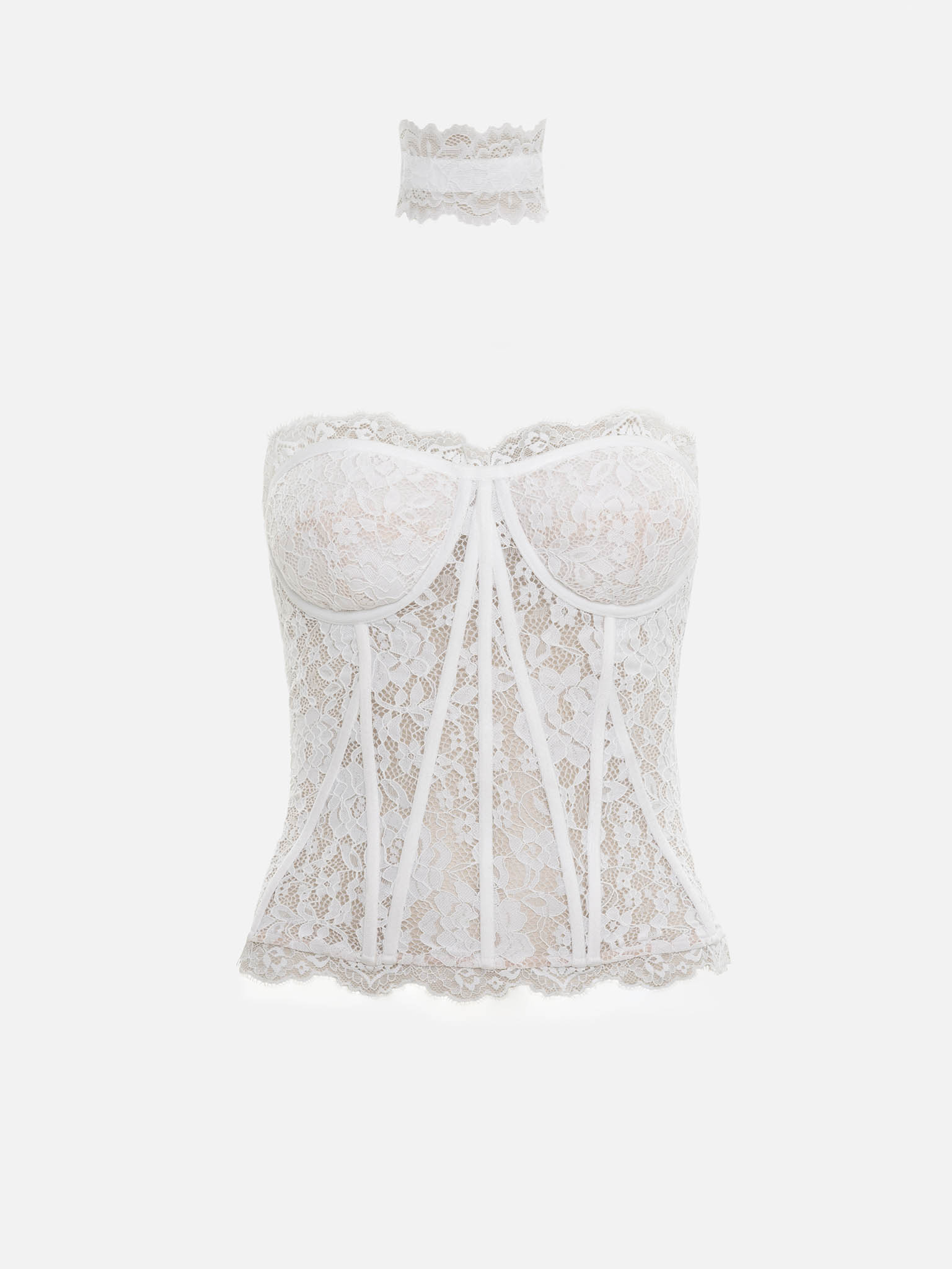 Lace corset with a matching choker