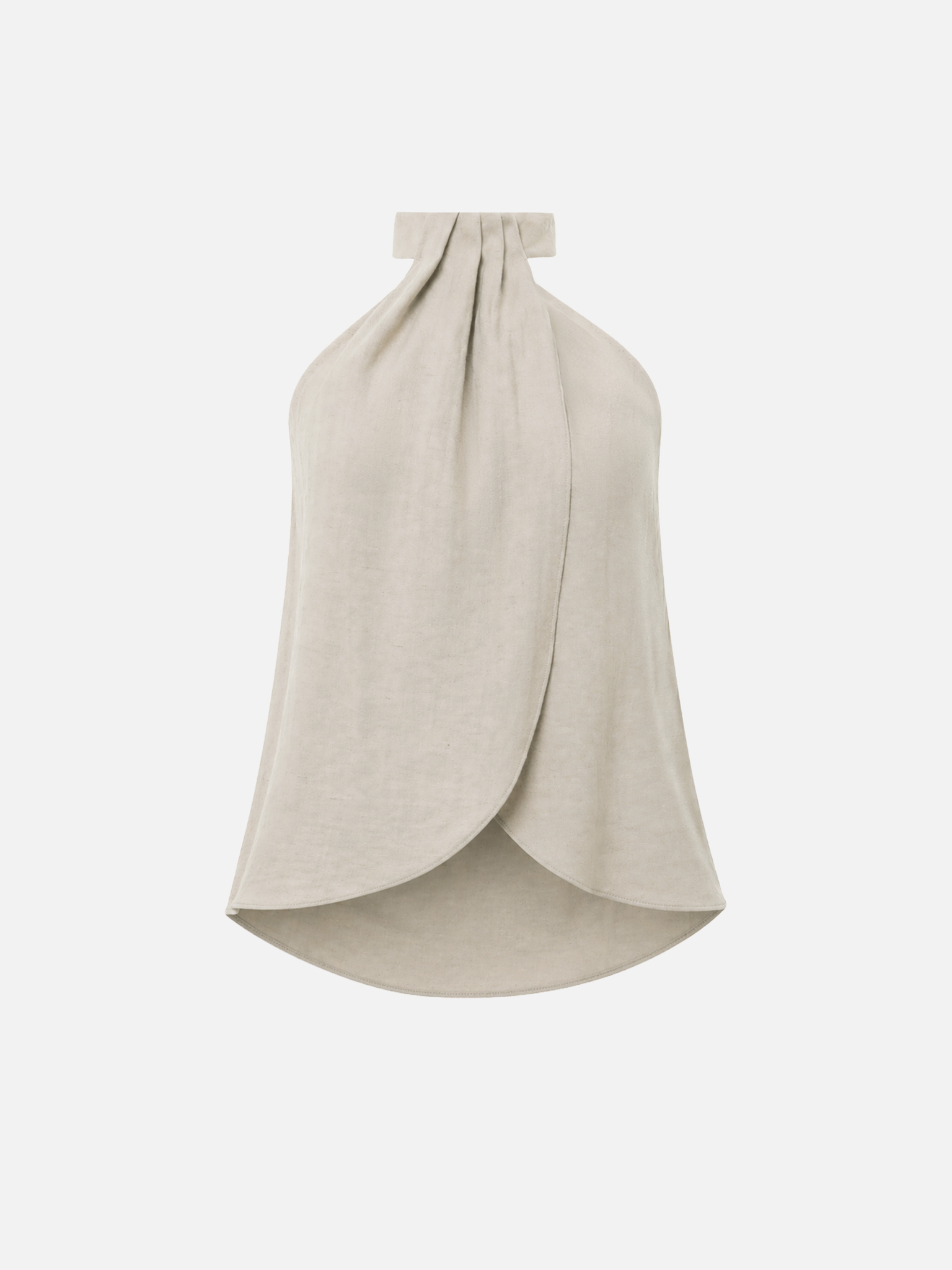 Draped textured top with halter neck
