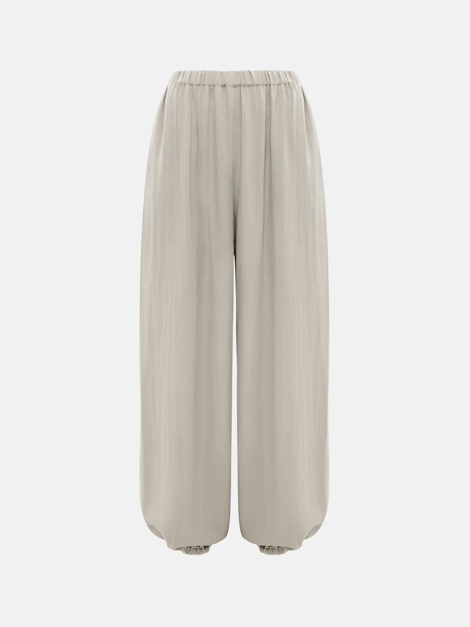 Lightweight textured trousers with elasticated cuffs