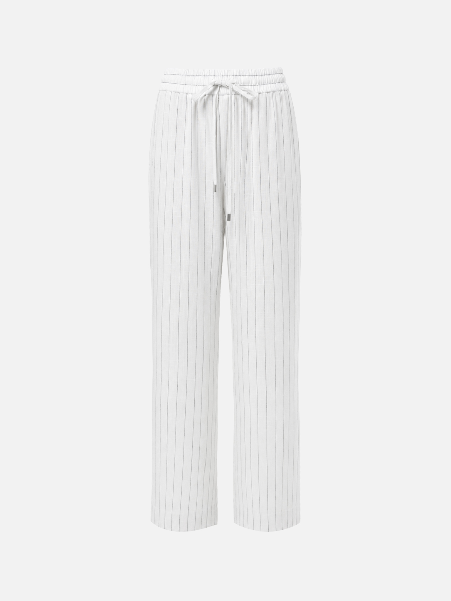 Pinstripe loose viscose and linen trousers