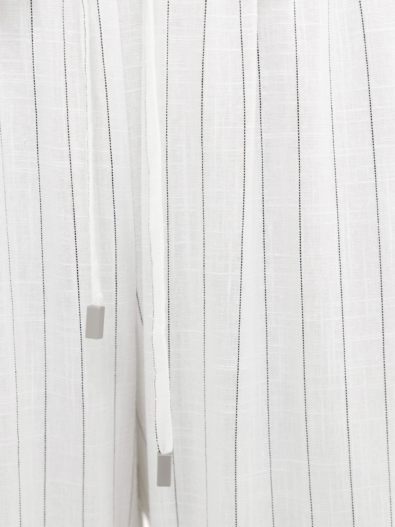 Pinstripe loose viscose and linen trousers