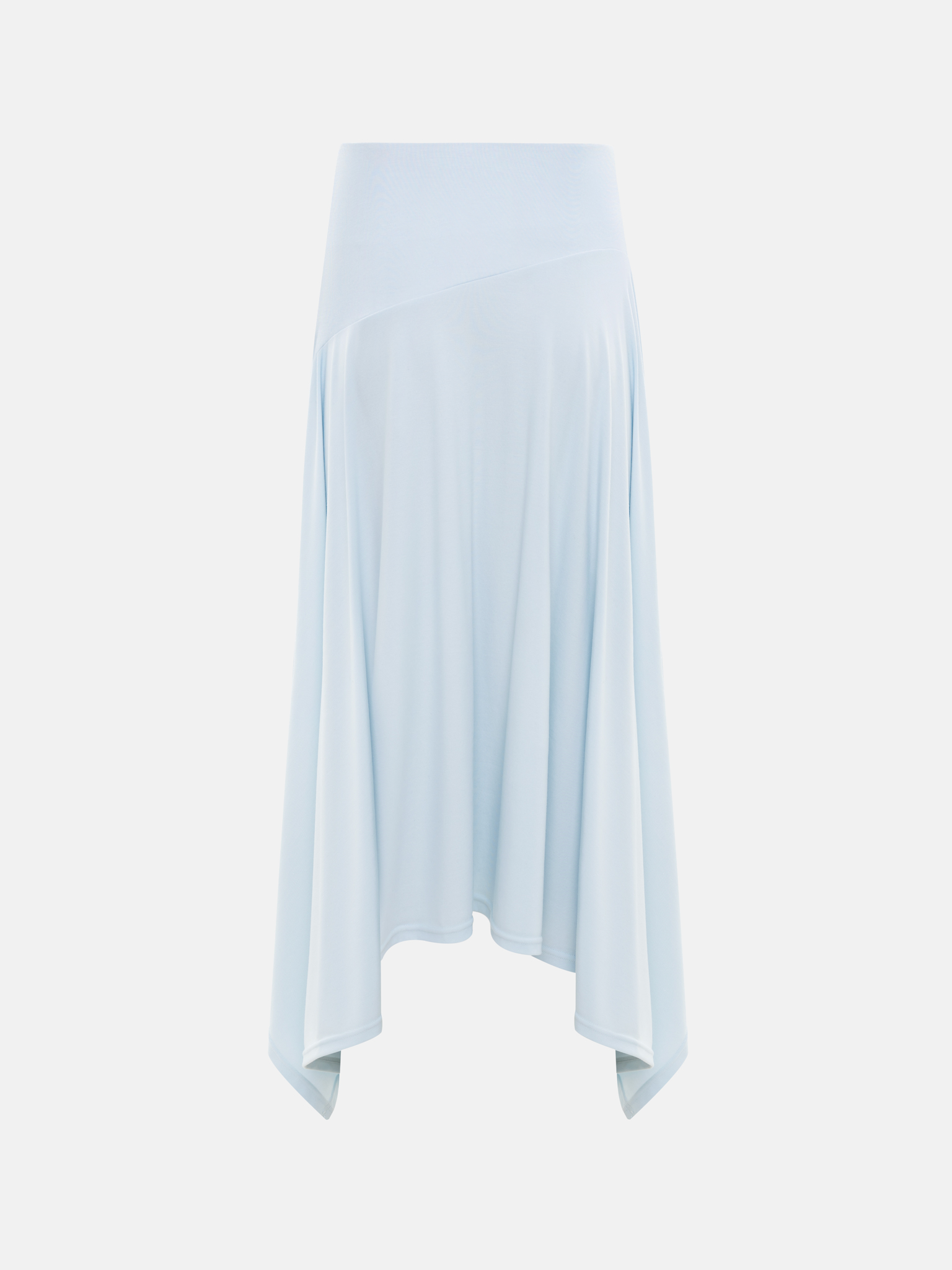 Jersey midi skirt with an asymmetrical hem