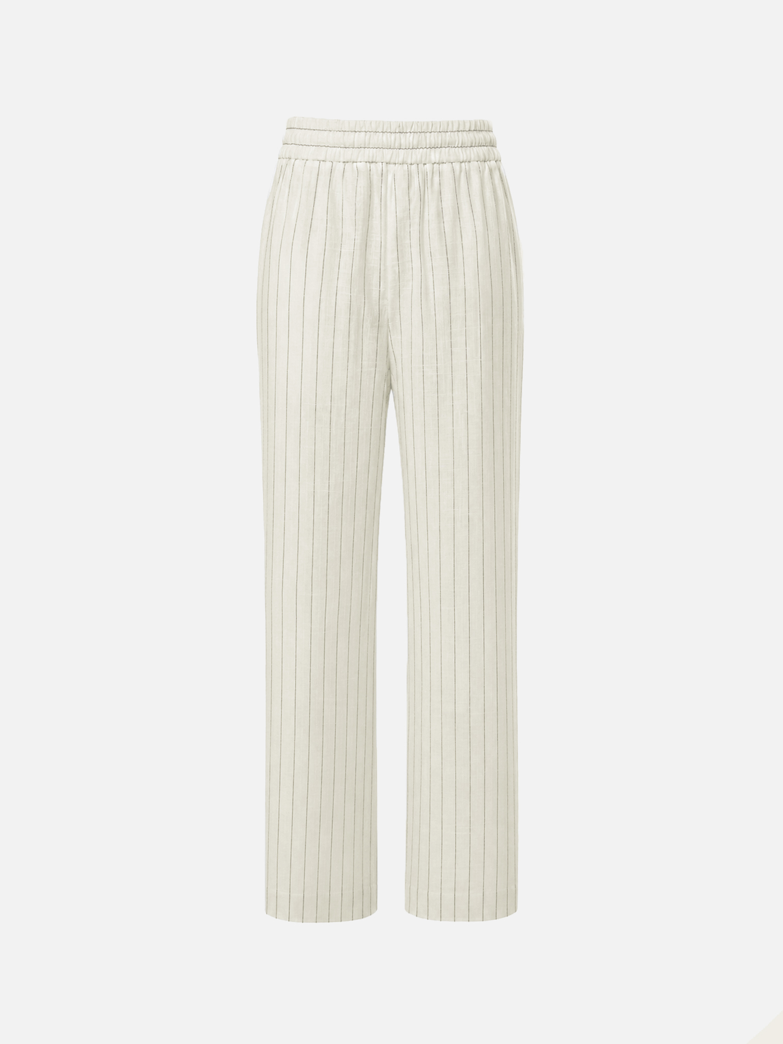 Pinstripe loose viscose and linen trousers