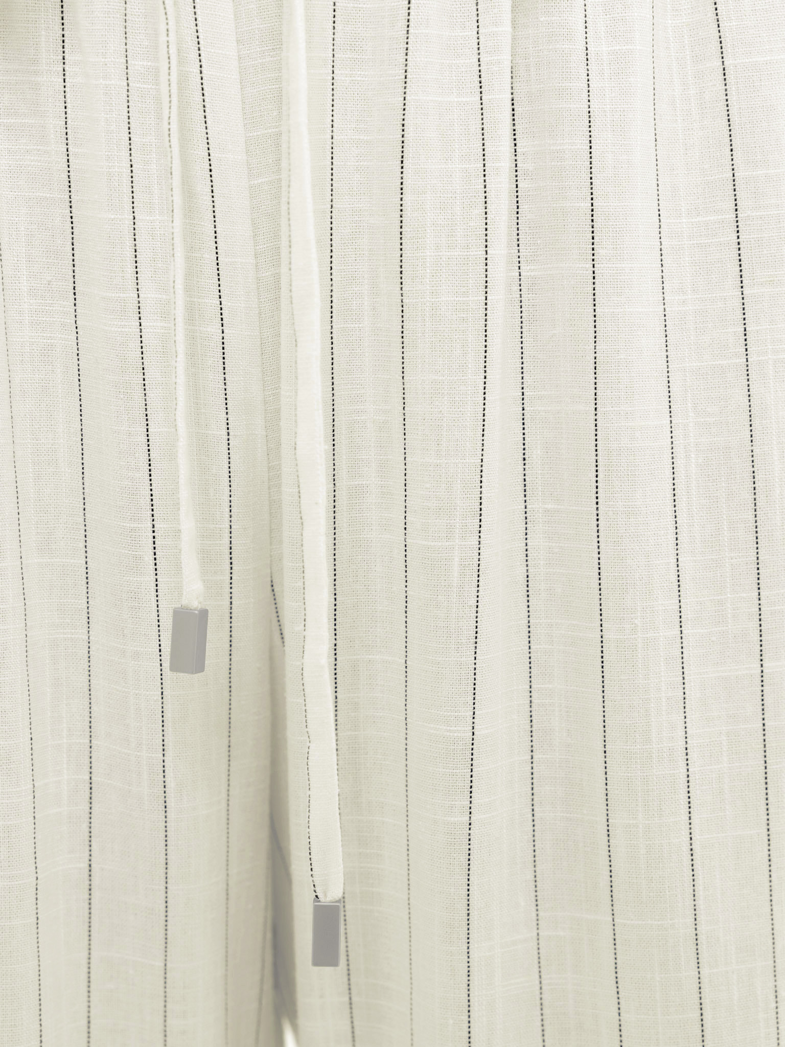 Pinstripe loose viscose and linen trousers