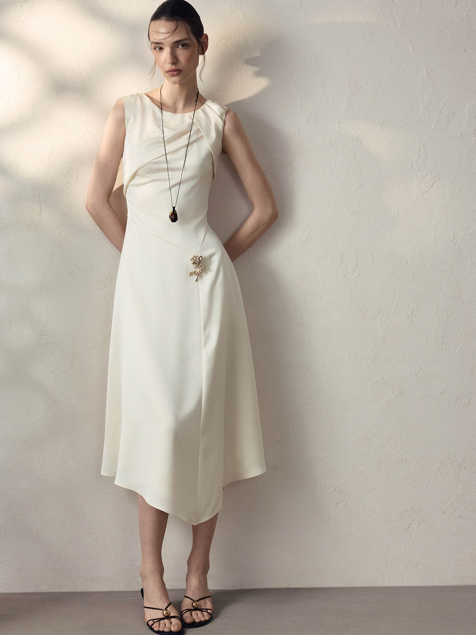 buy midi-length satin dresses online Feeling Fancy Black Satin Midi Dress Shop the Mint