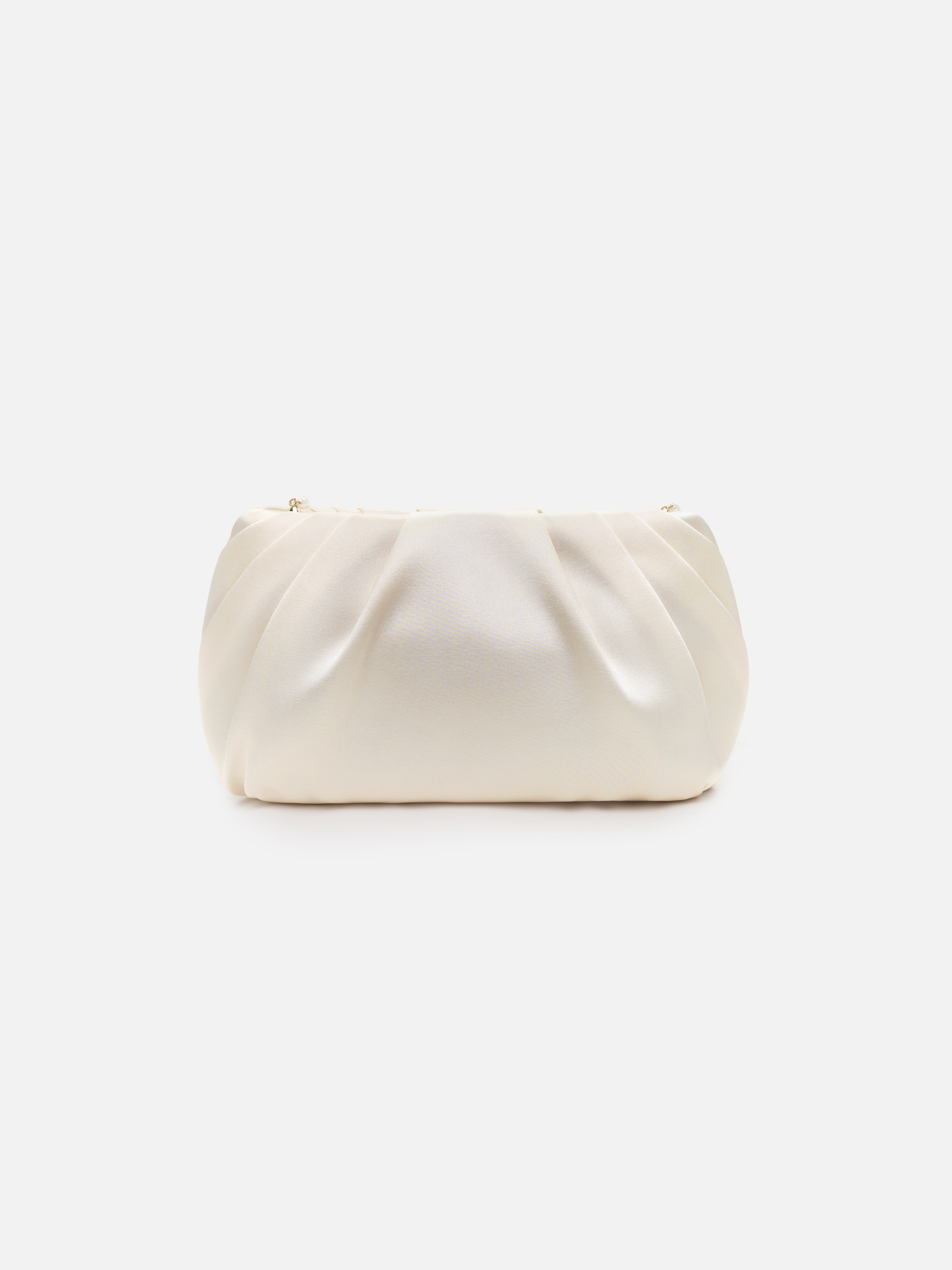 Satin clutch with pearl thread
