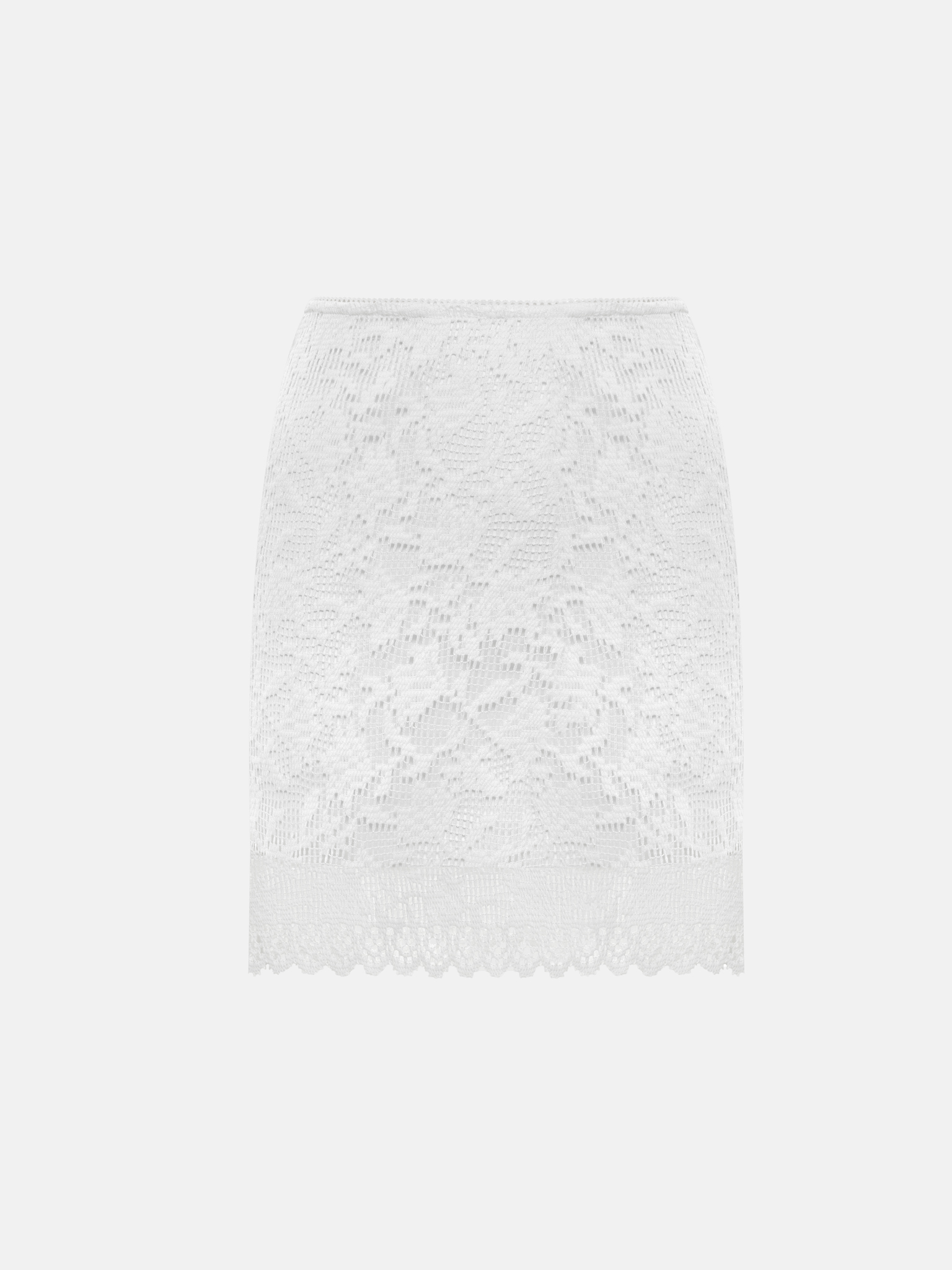 Straight-cut knitted mini skirt