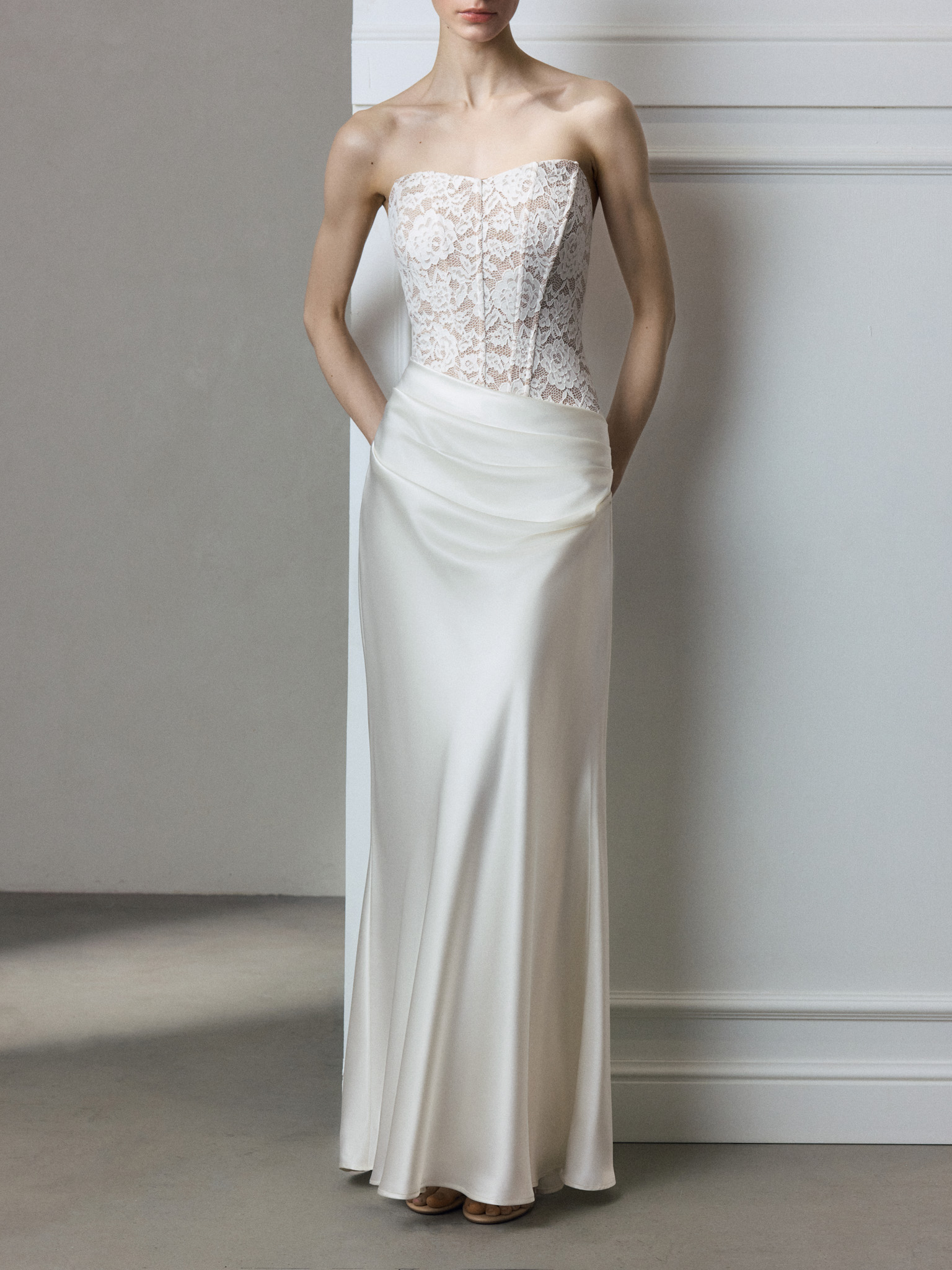 corset bodice maxi dress Long Glitter Prom Dress with Lace-Up Corset Royal / 6