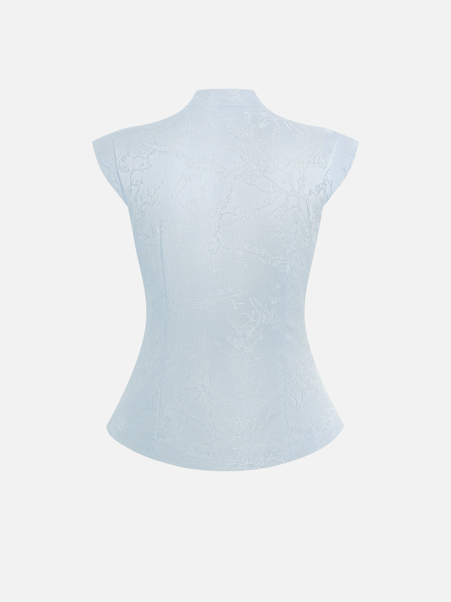 Jacquard-Bluse mit asiatisch inspiriertem Verschluss
